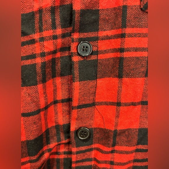 Red And Black Flannel Button Down Shirt - Picture 5 of 10